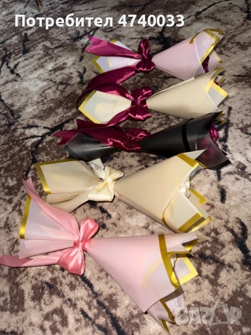 Вечни букети от сатенени рози - идеален подарък по повод 8 март, снимка 3 - Изкуствени цветя - 53691794