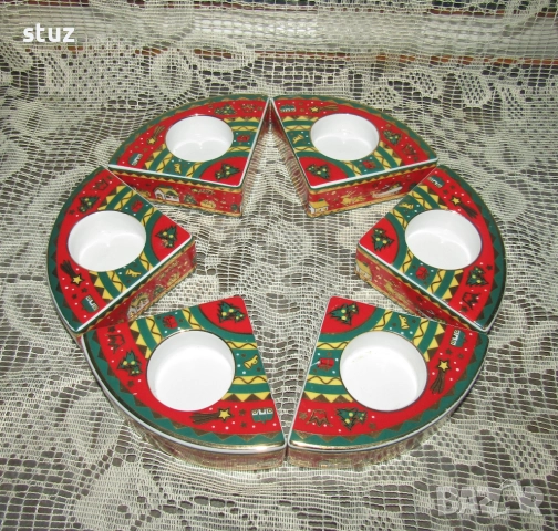 Порцеланови свещници с коледни мотиви, нови, снимка 4 - Декорация за дома - 52585654