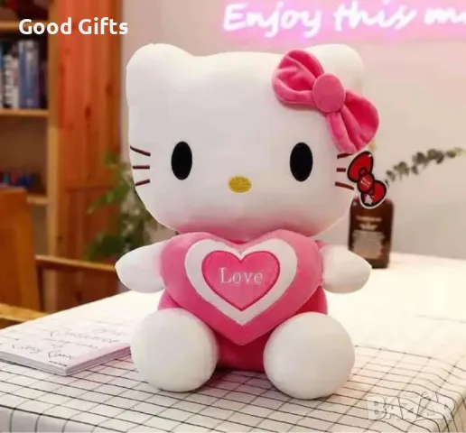 Голяма плюшена играчка Hello Kitty Love Сърце, 25/45/65см , снимка 4 - Плюшени играчки - 48958288