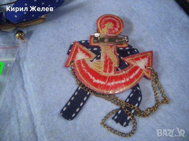 2 ВИНТИДЖ УКРАШЕНИЯ ШНОЛА и БРОШКА РЕТРО ДАМСКИ НАКИТИ РЪЧНА ХЕНД-МЕЙД ПАНДЕЛКИ БРОНЗ ПЕРЛИ 26092 , снимка 10 - Бижутерийни комплекти - 36225923