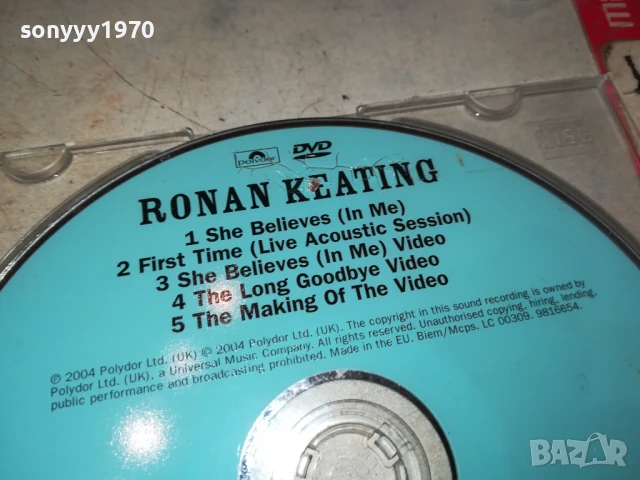 RONAN KEATING DVD 3007251212, снимка 8 - DVD дискове - 51189253