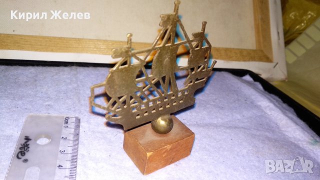 СТАР МЕСИНГОВ ПЛАТНОХОД КОРАБ за КОЛЕКЦИЯ ТЕМАТИЧНА МОРСКА АРТ ДЕКОРАЦИЯ 25845, снимка 2 - Декорация за дома - 38892127