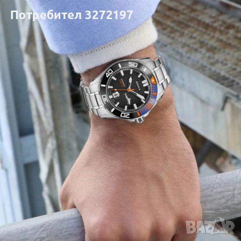 DOXA SHARK кварцов часовниk,водоусточив,дата,въртящ се безел, снимка 4 - Мъжки - 41745645