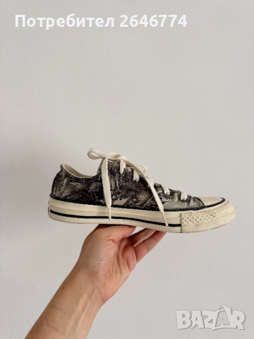Converse Chuck Taylor All Star Low, бял/зелен цвят, размер 36., снимка 2 - Кецове - 52263402