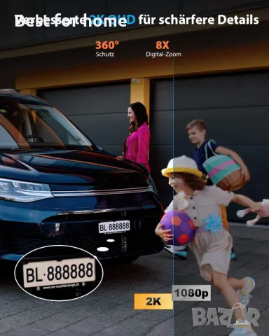 YESKAMO 3MP Ultra HD акумулаторна WiFi камера със соларен панел, снимка 3 - Комплекти за видеонаблюдение - 48358030