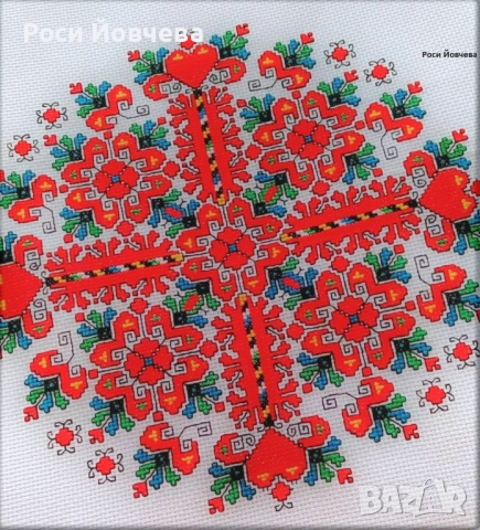 Ръчно бродирана Шевица елбетица "Влюбени сърца" bulgarian embroidery в рамка за подарък, снимка 5 - Декорация за дома - 51743216