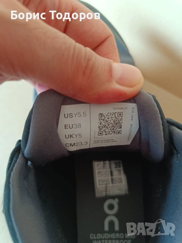 Маратонки женски детски високи обувки On Cloudhero Mid Waterproof 38 номер, снимка 6 - Маратонки - 53592162