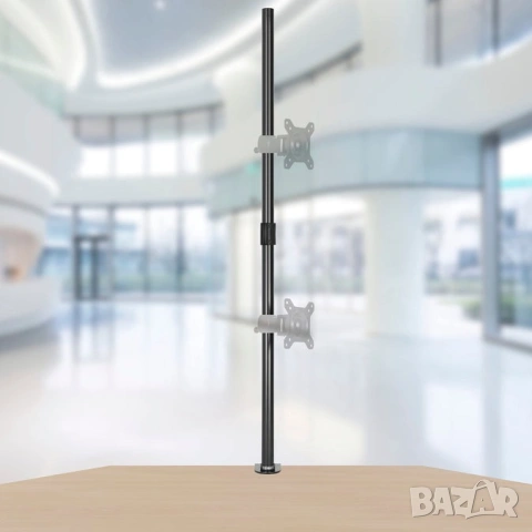 Duronic Heavy Duty Вертикална Стойка за 2 мониторa двойна 1000мм (комплект) за бюро маса