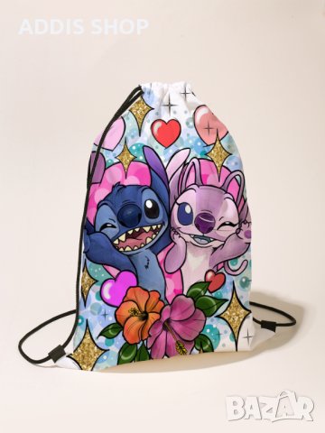 Модна детска раница с шнур Stitch, 9цвята - 023, снимка 6 - Раници - 39792079