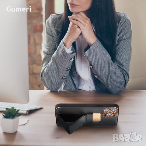 Кожен Гръб "Kickstand" за Samsung Galaxy A14 5G, снимка 4 - Калъфи, кейсове - 40688712