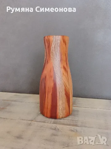 Дървена ваза , снимка 3 - Декорация за дома - 48212479