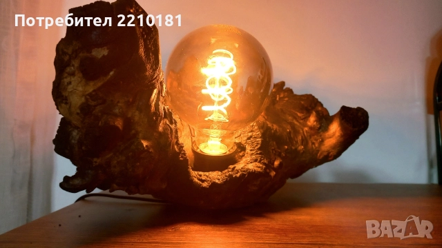 Настолна лампа дърво, снимка 5 - Настолни лампи - 52847253