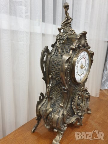 Каминен бронзов часовник, снимка 10 - Антикварни и старинни предмети - 41249206
