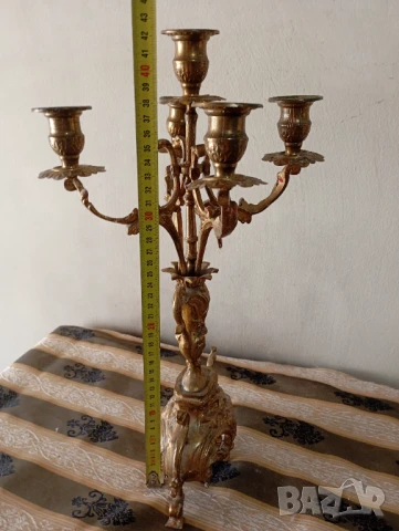 Бароков свещник, снимка 5 - Антикварни и старинни предмети - 50794865