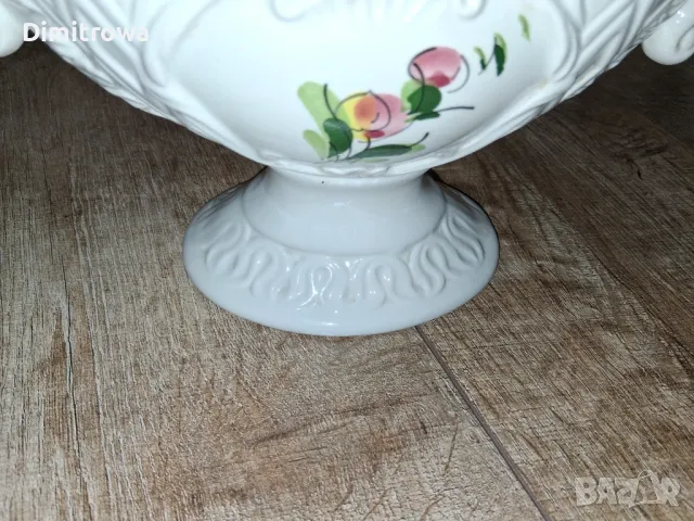 Vecchia Bassano декоративна купа/бонбониера/фруктиера/цветарник, снимка 8 - Антикварни и старинни предмети - 48857202