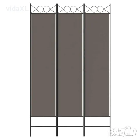 vidaXL Параван за стая, 3 панела, антрацит, 120x200 cм, текстил, снимка 3 - Паравани - 56147194