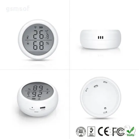 WiFi смарт датчик, сензор за температура и влажност Tuya/Smartlife, снимка 8 - Друга електроника - 47714505