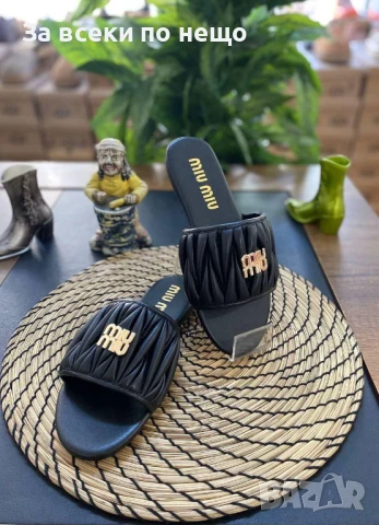 Miu Miu Дамски Чехли Миу Миу - 4 Налични Цвята Код E600, снимка 4 - Чехли - 50945953