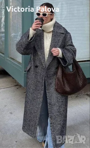 Идеална кройка модерно палто 80% вълна, снимка 2 - Палта, манта - 31876871