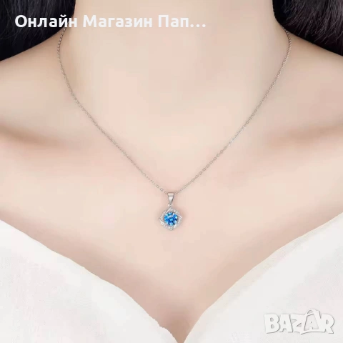 Fanqieliu комплект бижута от сребро 925 с кристали, снимка 2 - Бижутерийни комплекти - 53290789