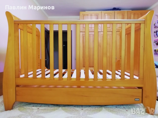 Супер Комплект Бебешко Детско Легло Креватче Tutti Bambini Katie Oak 3 in 1 Масив Ортопедичен Матрак, снимка 10 - Бебешки легла и матраци - 53841738