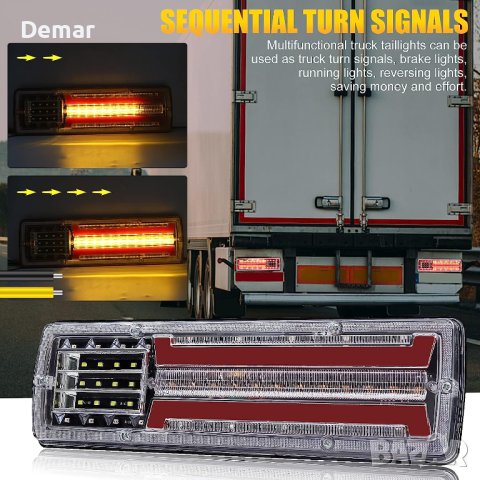 LED задни светлини за камиони Спирачна светлина за камиони 24V, снимка 3 - Аксесоари и консумативи - 41717446