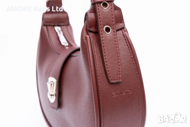 Ежедневна дамска чанта AMORE Chiara - Burgundy, снимка 3 - Чанти - 50656717