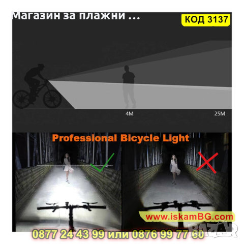 Лед фар за велосипед с автоматично включване на светлината - КОД 3137, снимка 12 - Друга електроника - 44840870