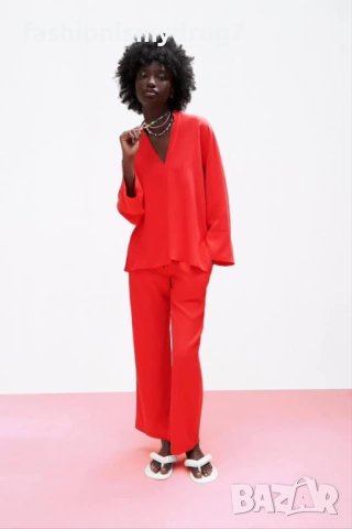 Zara Нова риза в червен цвят , снимка 1