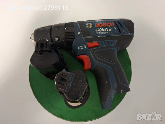 Акумулаторен ударен винтоверт Bosch GSB 10,8‑2‑LI – комплект с две батерии и зарядно, снимка 3 - Винтоверти - 52991860