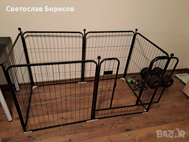 Клетка за животни, Latauar, Метал/Стомана, 6 панела, 70x80 см, Черна, снимка 2 - Други стоки за животни - 53019162