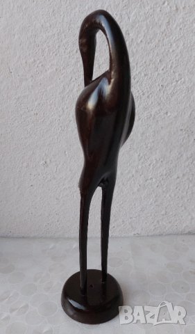 Разни дървени: Дървена птица 28 см.,  дърворезба, фигура статуетка пластика дърво каче, пано, кон, снимка 4 - Статуетки - 42330650