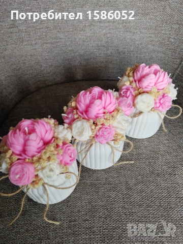 Букет от соеви свещи