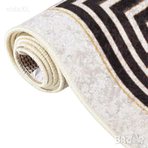vidaXL Килим, миещ се, 190x300 см, светлобежов, снимка 7 - Килими - 56147107