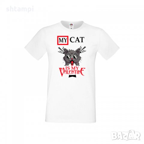 Мъжка тениска Свети Валентин My Cat Is My Valentine 3, снимка 3 - Тениски - 35715844