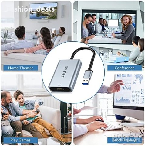 Нов USB 3.0/2.0 към HDMI адаптер/Компютър Лаптоп, снимка 5 - Друга електроника - 41502747