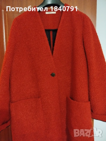 Червено палто ZARA Trafaluc – размер L – XL, снимка 2 - Палта, манта - 53494640