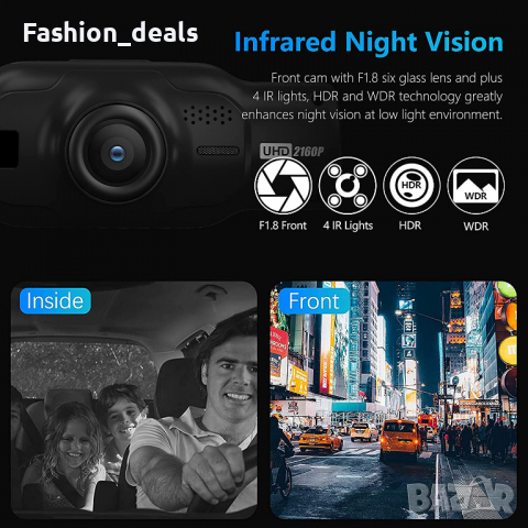 Нова двойна камера за автомобили / кола с нощно виждане, GPS, G-сензор, снимка 5 - Аксесоари и консумативи - 36197889