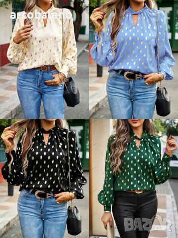 Темпераментна дамска риза на точки, 4цвята 