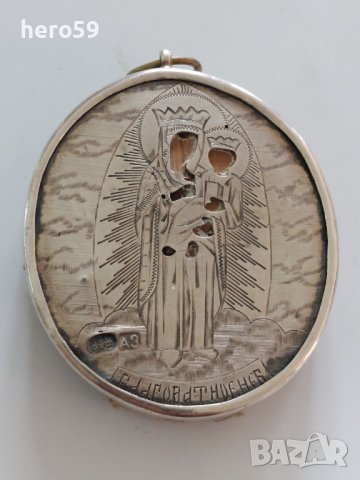 Сребърна Руска икона(медальон)Сребро 84./сребърни сребърно сребърен/, снимка 1