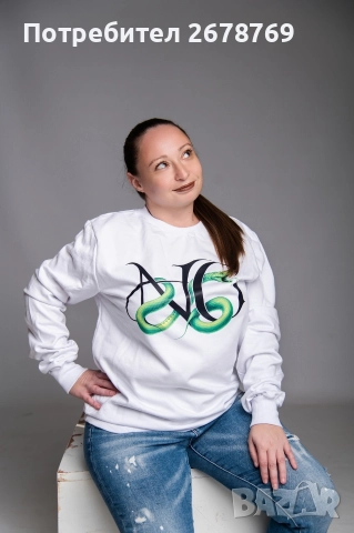 Дизайнерска бяла блуза Змия NG