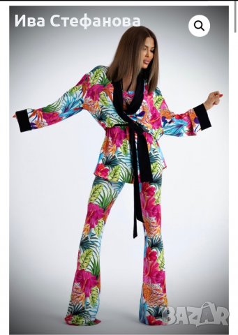 Разкошна кимоно one size размер екзотичен принт цветя флорален десен птици птица , снимка 8 - Гащеризони - 39972268