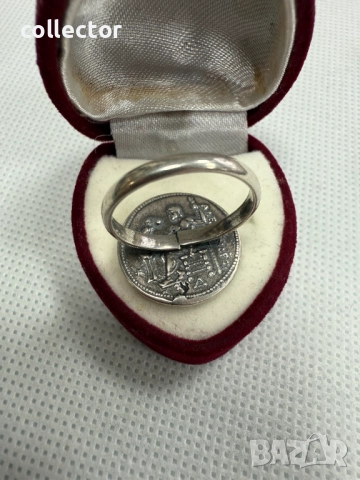 Гръцки сребърен пръстен с монета - Александър III. №7660, снимка 5 - Пръстени - 52624382