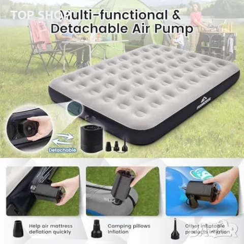 Ново Надуваемо легло матрак Подложка за спане сън къмпинг туризъм път, снимка 6 - Спални и легла - 49203363