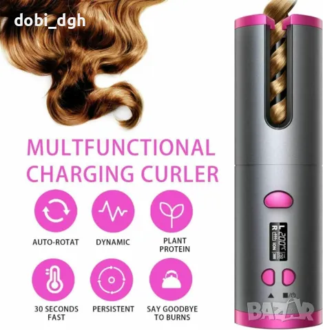 Безжична автоматично въртяща се маша за вълнообразни къдрици., снимка 3 - Маши за коса - 47346656