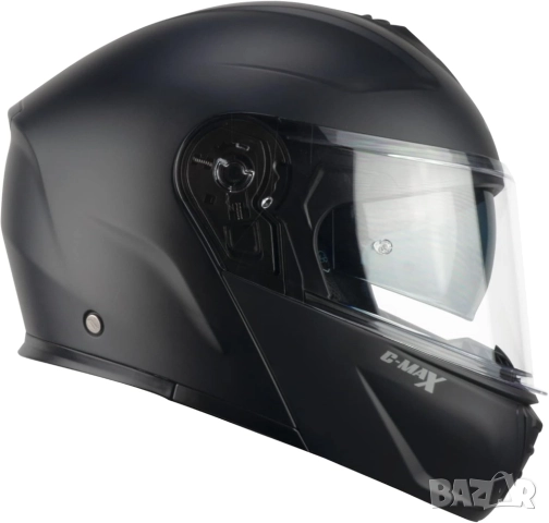 Модуларна Мото Каска - CGM 569A C-MAX MONO, Черна, Размер S(55–56 см), ECE-R 22.06, с 2 Визьора!