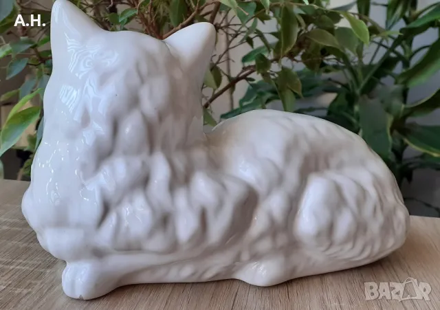 Керамична Персийска Котка Статуетка Оригинална, снимка 2 - Статуетки - 48830377