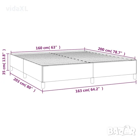 vidaXL Рамка за легло без матрак, таупе, 160x200 см плат, снимка 9 - Спални и легла - 56147193