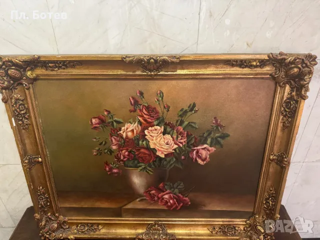 Стара маслена картина, снимка 4 - Картини - 48281945