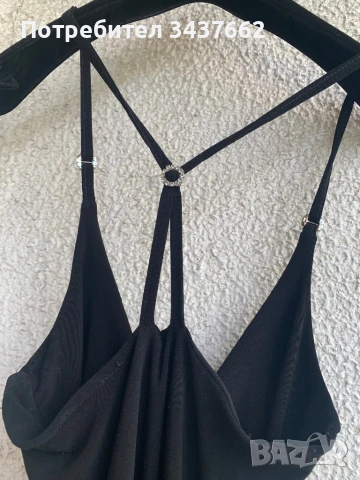 Рокля черна асиметрична, снимка 3 - Рокли - 50837489